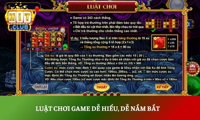 Kho Tàng Ngũ Long Hitclub: Cuộc săn Rồng vàng đầy kịch tính 4 Luật chơi slot game rất dễ hiểu, dễ nắm bắt