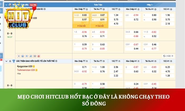 Mẹo chơi Hitclub hốt bạc ở đây là không chạy theo số đông